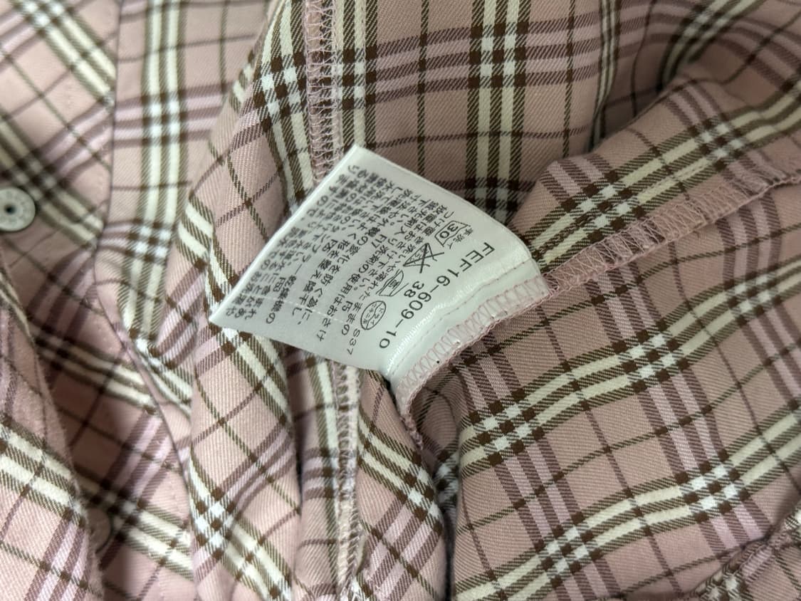 버버리 블루라벨 핑크 체크 셔츠 상품이미지5