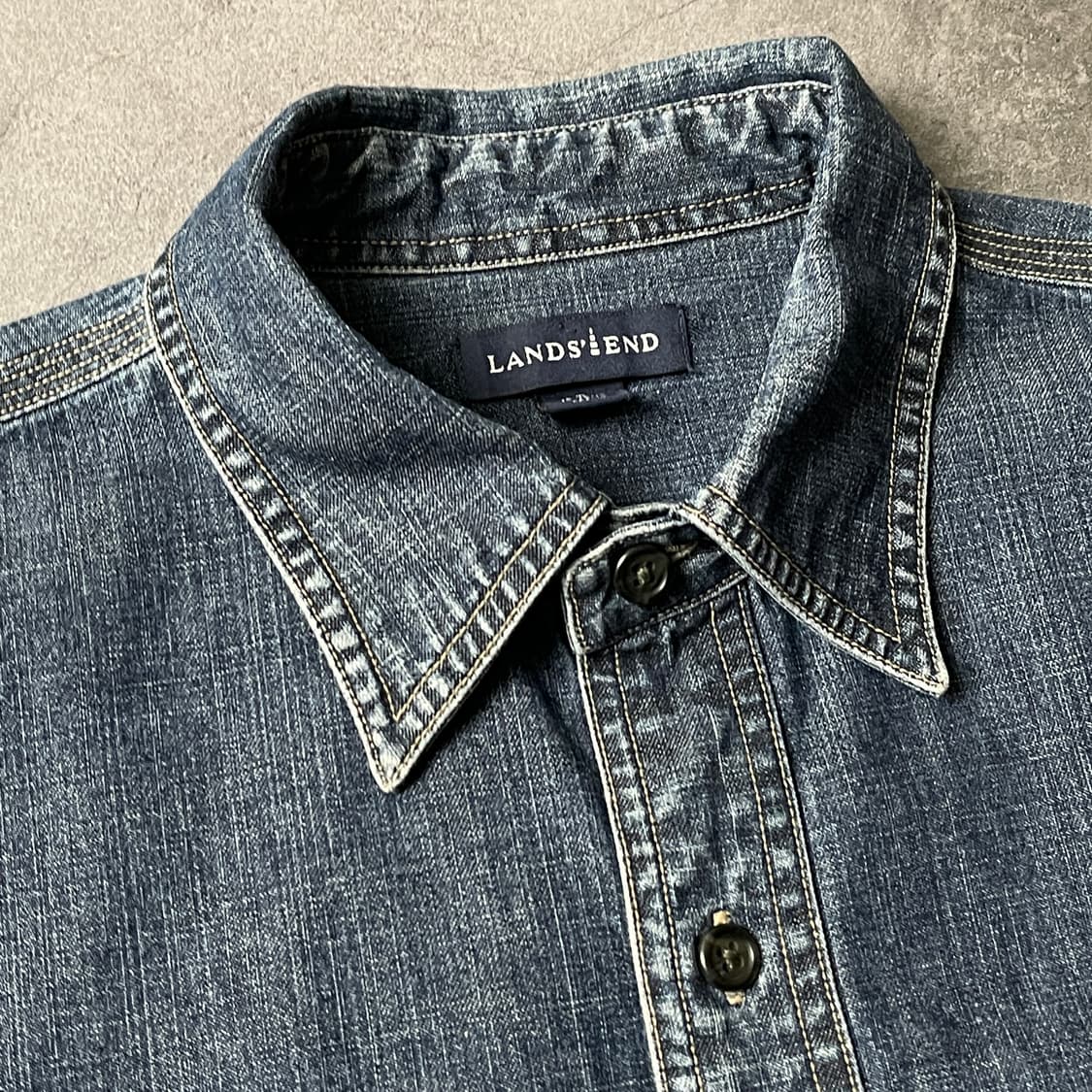 LANDS' END 빈티지 코튼 데님 셔츠 A00629 상품이미지2