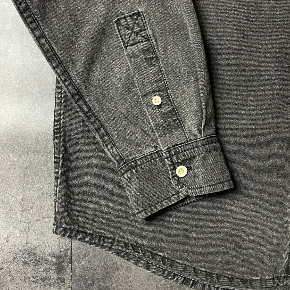 PULL&BEAR 빈티지 차콜 코튼셔츠 A00402 상품이미지5