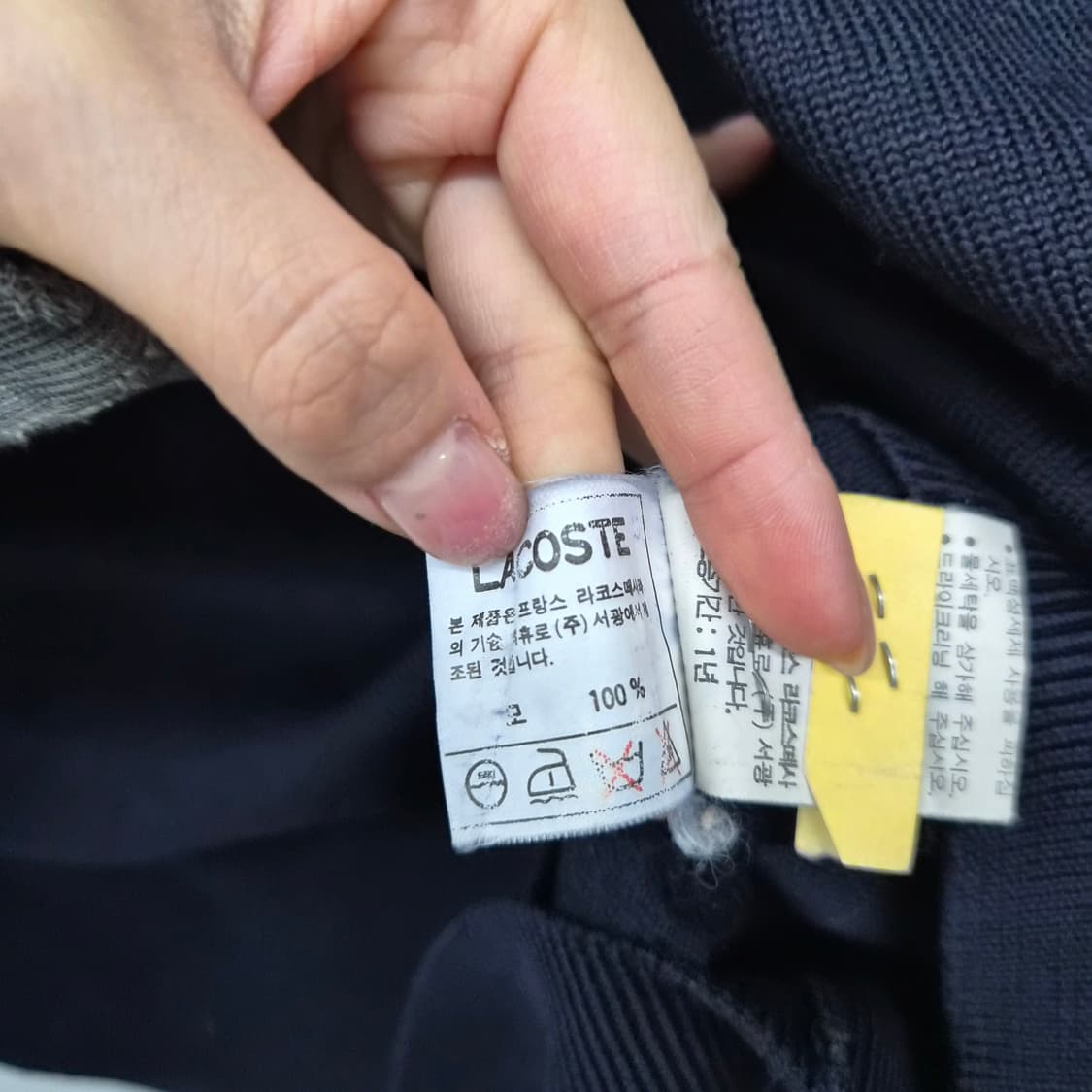 라코스테 네이비색 V넥 니트 남성 L 상품이미지5