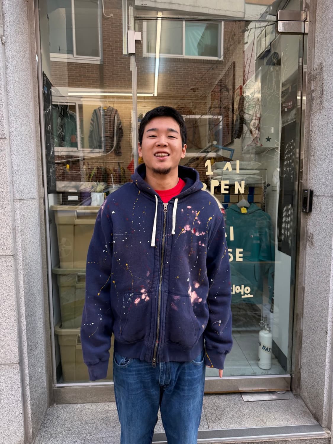 Polo painting thermal hood zip-up 상품이미지4