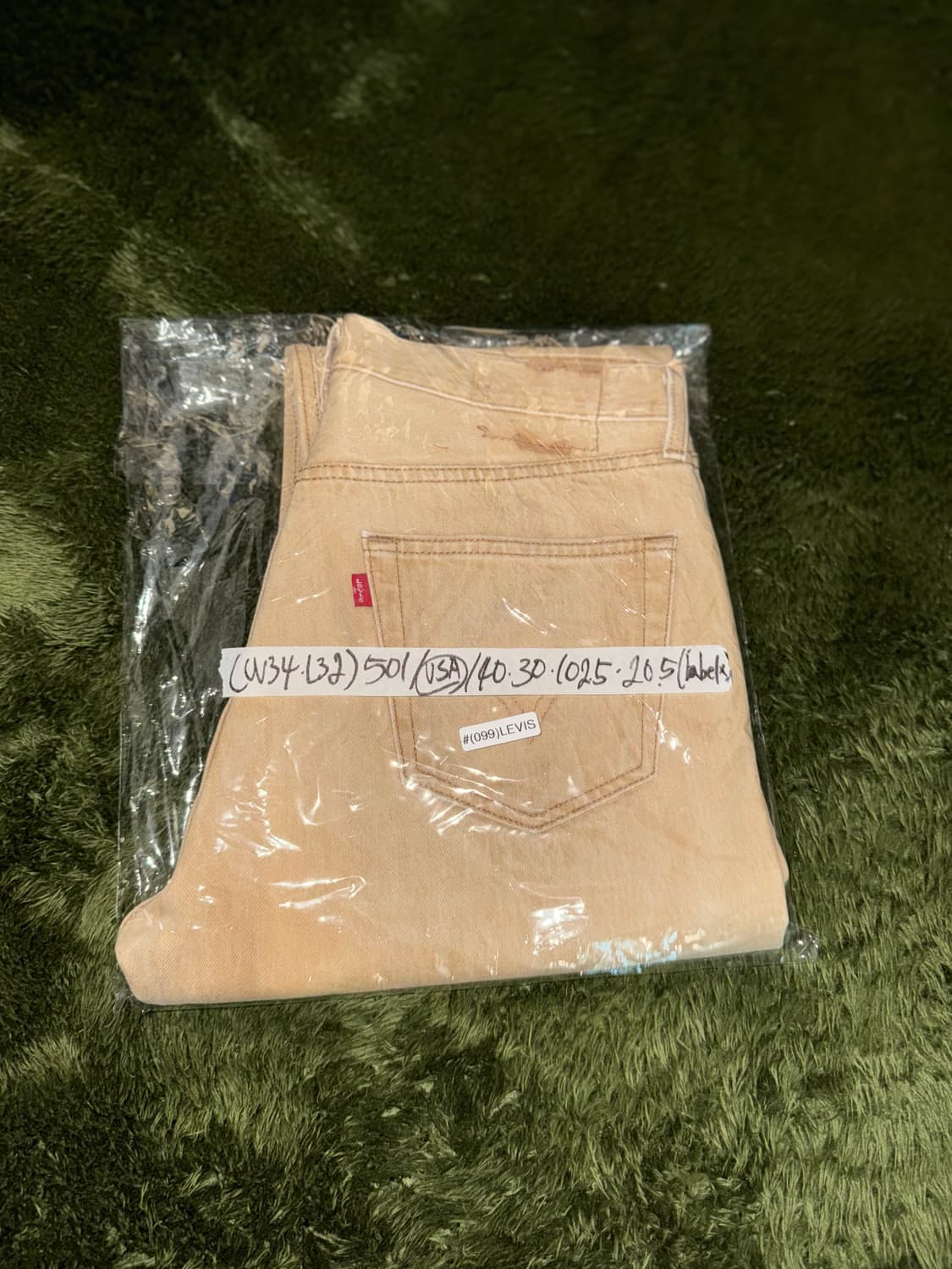 [W34/L32] 리바이스 501 USA 빈티지 워싱 데님 팬츠 베이지 상품이미지10