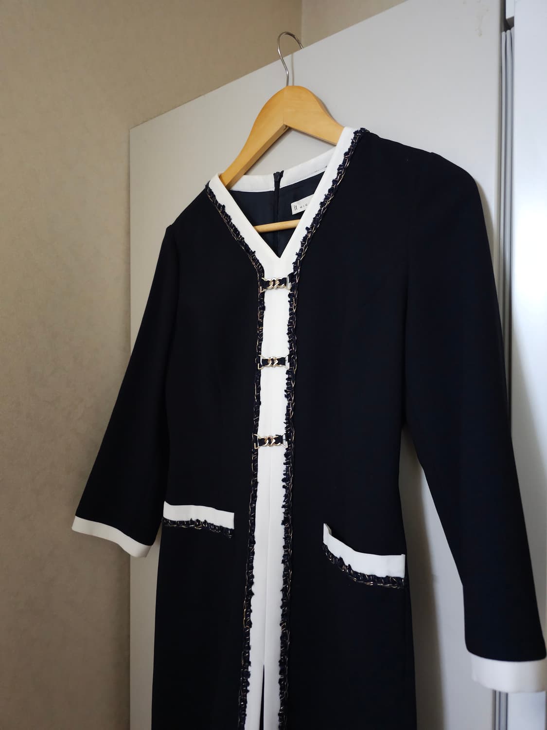 잇미샤 네이비 앤 화이트 배색 원피스 상품이미지2