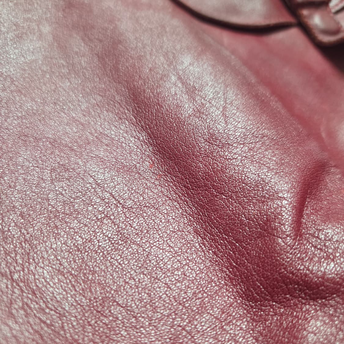 일본 빈티지 버건디 레더 멀티 포켓 핸드백 상품이미지5