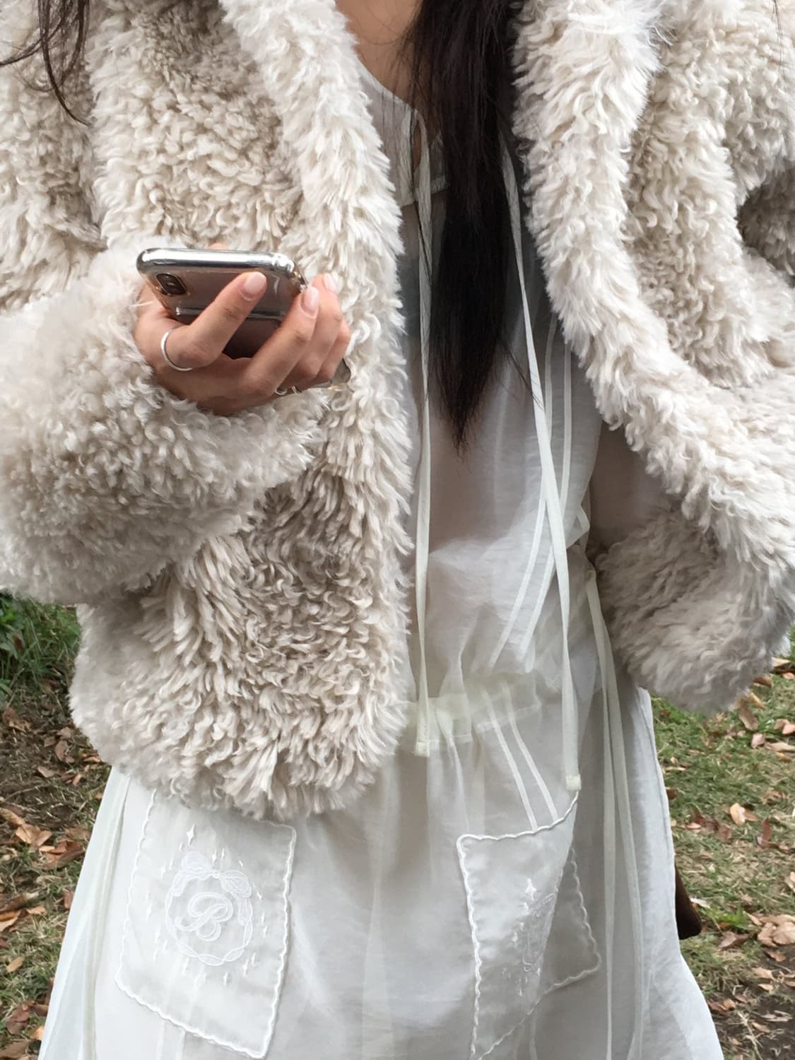 브리드 크롭램 퍼자켓 상품이미지4