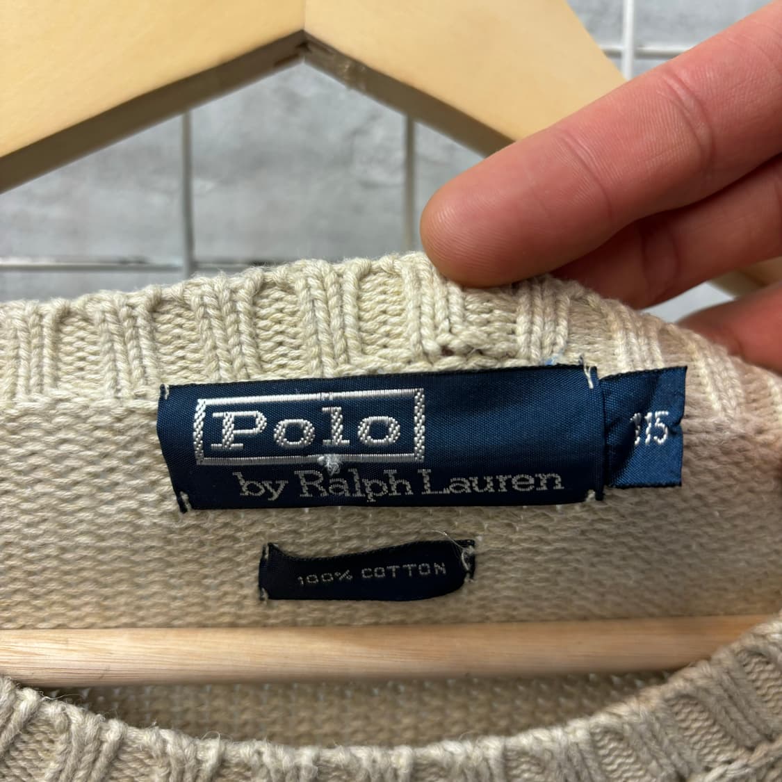 폴로 랄프 로렌 베이지 라운드 니트 3XL 상품이미지6