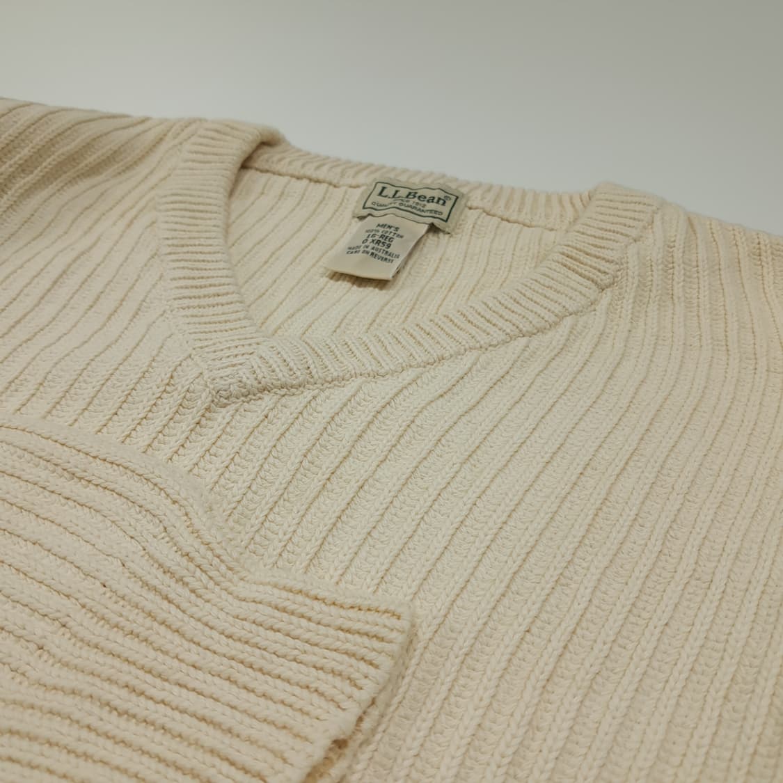 CL313 L 엘엘빈 90s 호주판 코튼 리브 브이넥 니트 상품이미지4