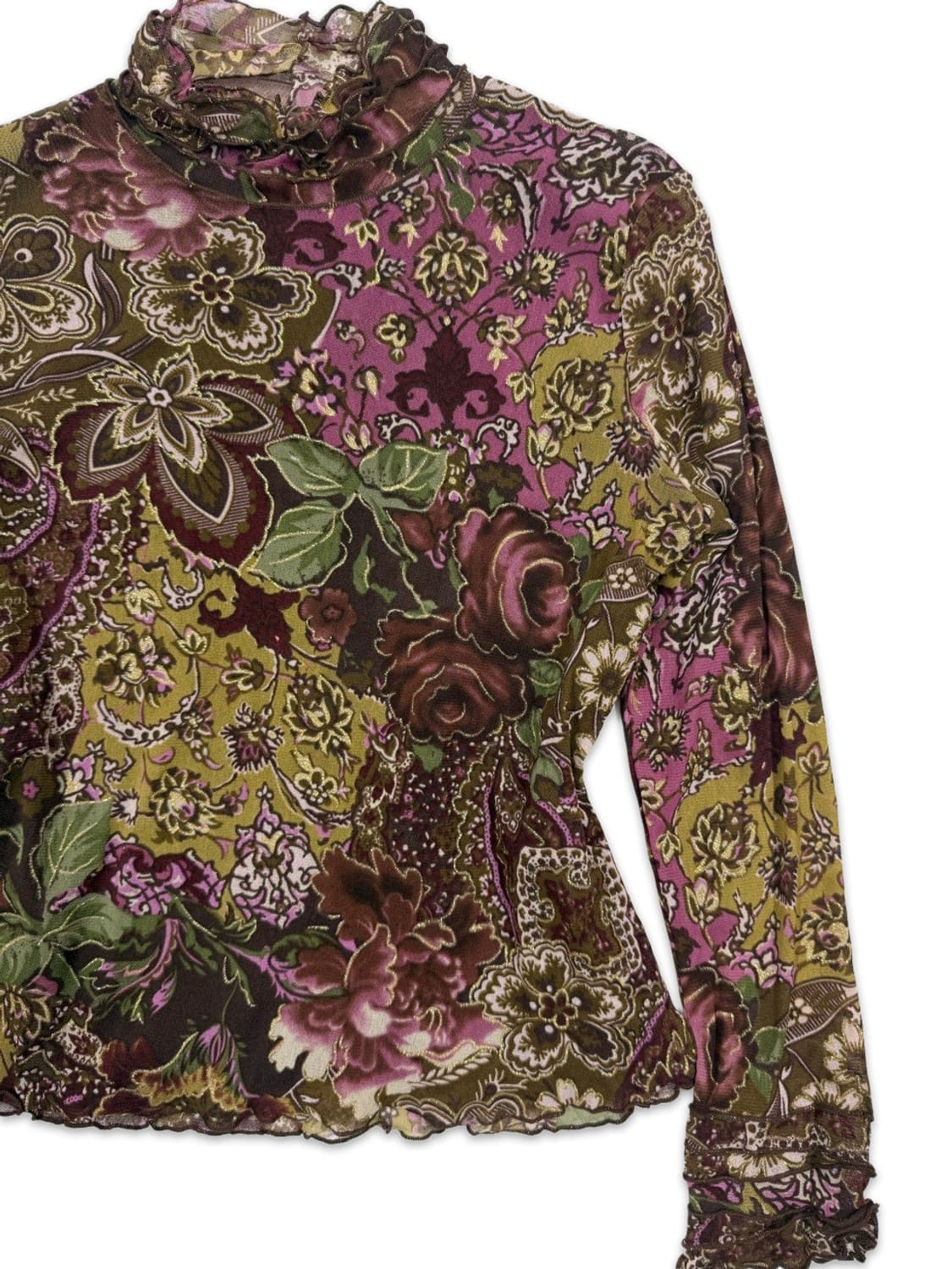 빈티지 오리엔탈 시스루 프릴 레이어드티 상품이미지2