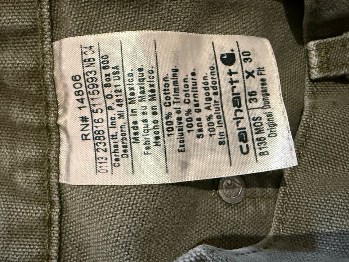 칼하트 B136 mos 모스그린 더블니 팬츠 36x30 상품이미지3