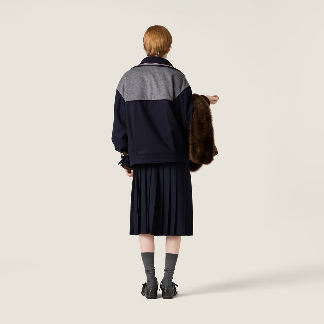 (새제품) miu miu 미우 미우 벨루어 캐시미어 블루종 지퍼 재킷 3 상품이미지3