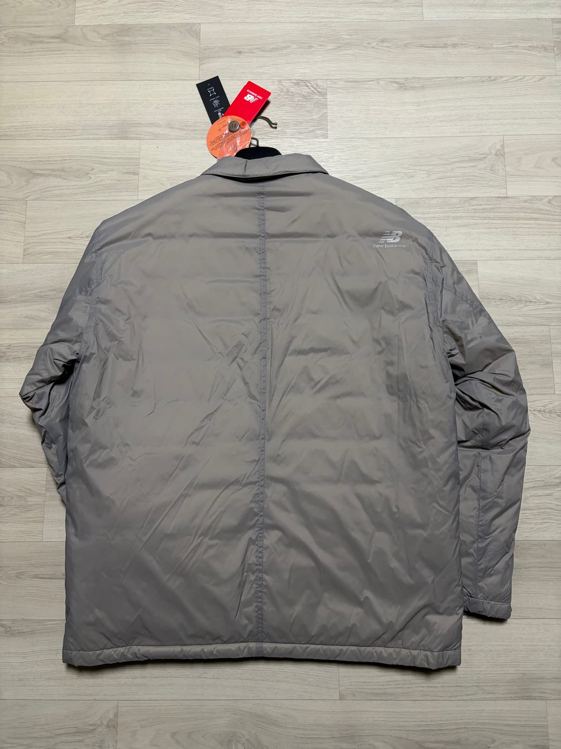 뉴발란스x호텔990 구스다운 패딩 셔츠 자켓 라이트 브라운 L 판매 상품이미지5