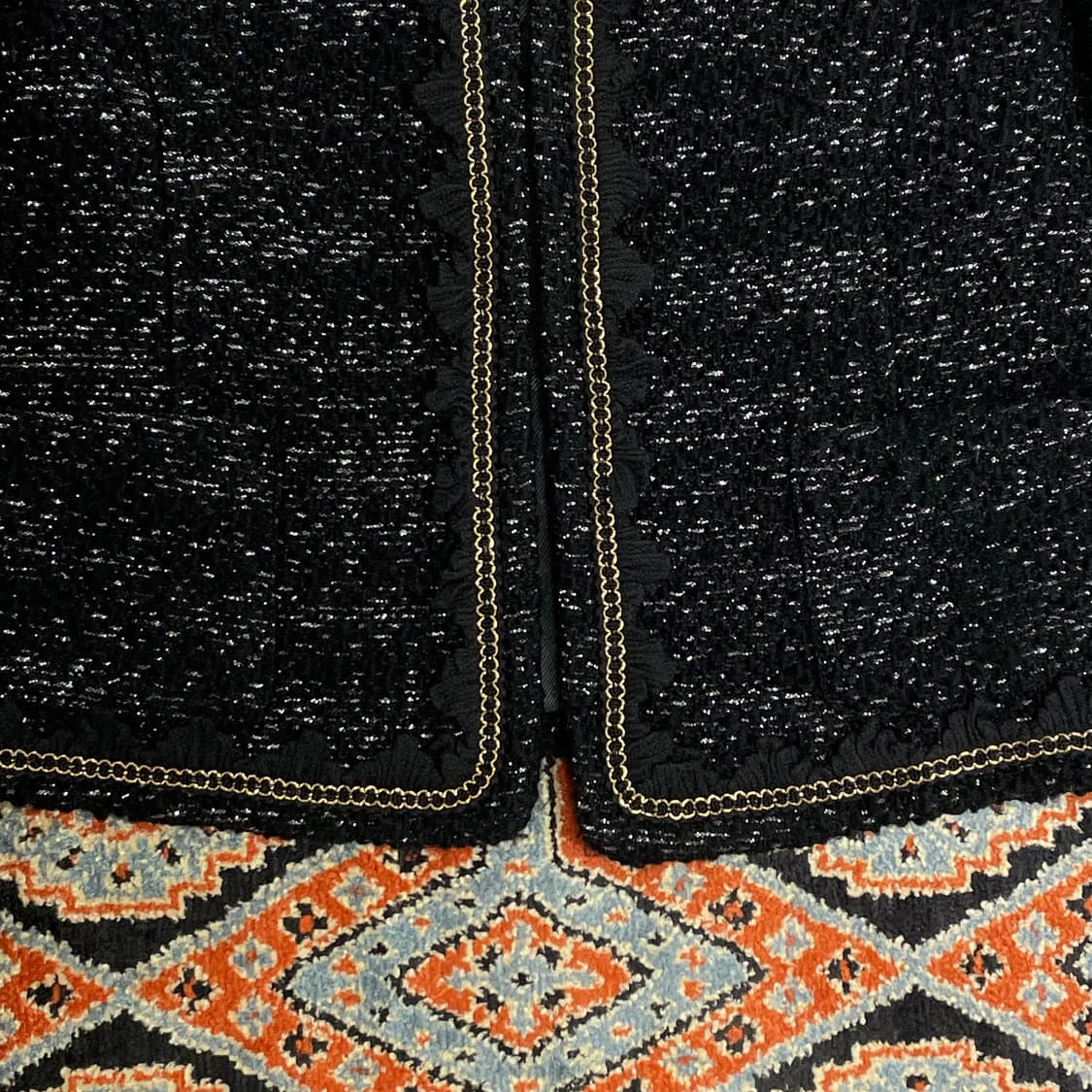 르샵 블랙 트위드 숏 자켓 여성S 상품이미지3