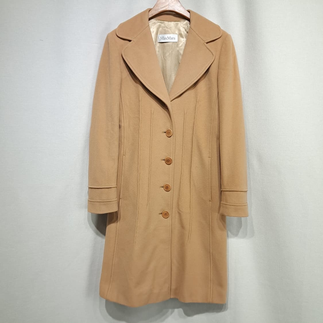 CL224 L 막스마라 90s 앙고라울 카멜 싱글 코트 상품이미지1