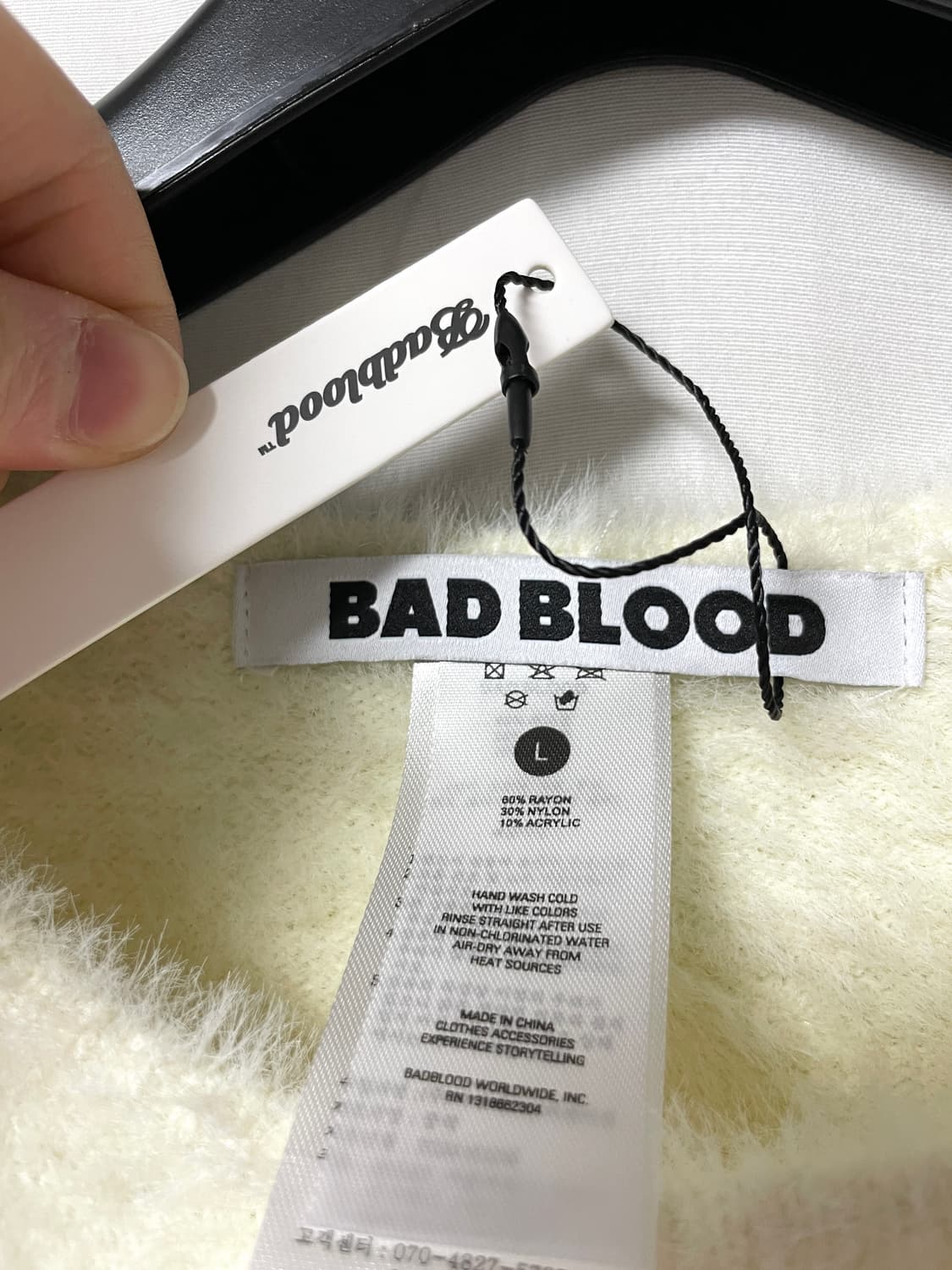 (새상품) 배드블러드 여성 헤어리 니트 베스트 조끼 _ 아이보리 상품이미지7