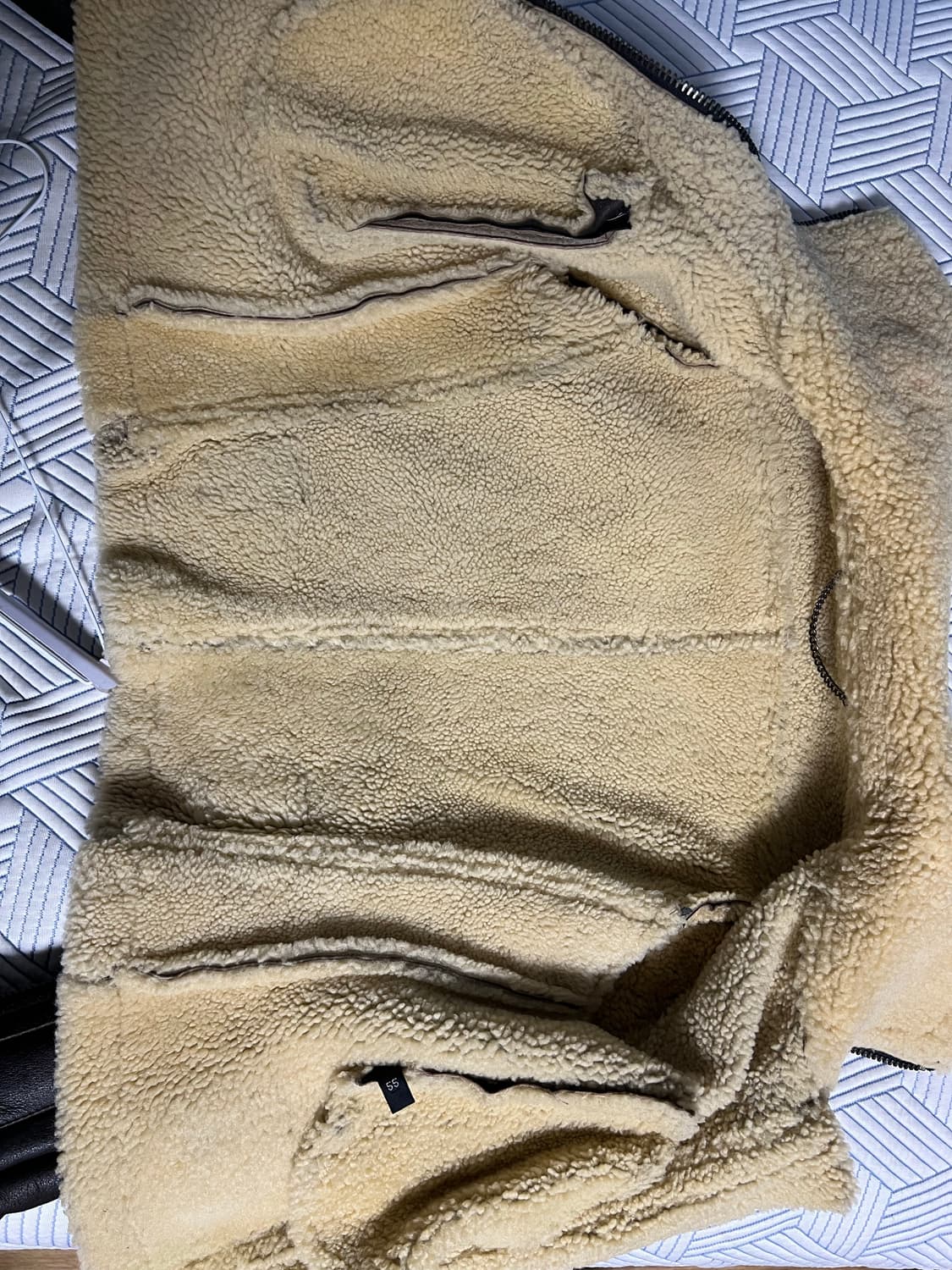 천연 가죽 무스탕 자켓 브라운 상품이미지5