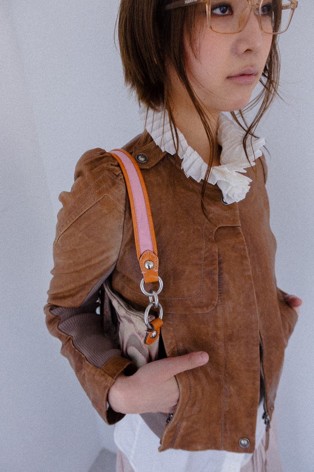 romantic puff shoulder leather jacket 상품이미지3