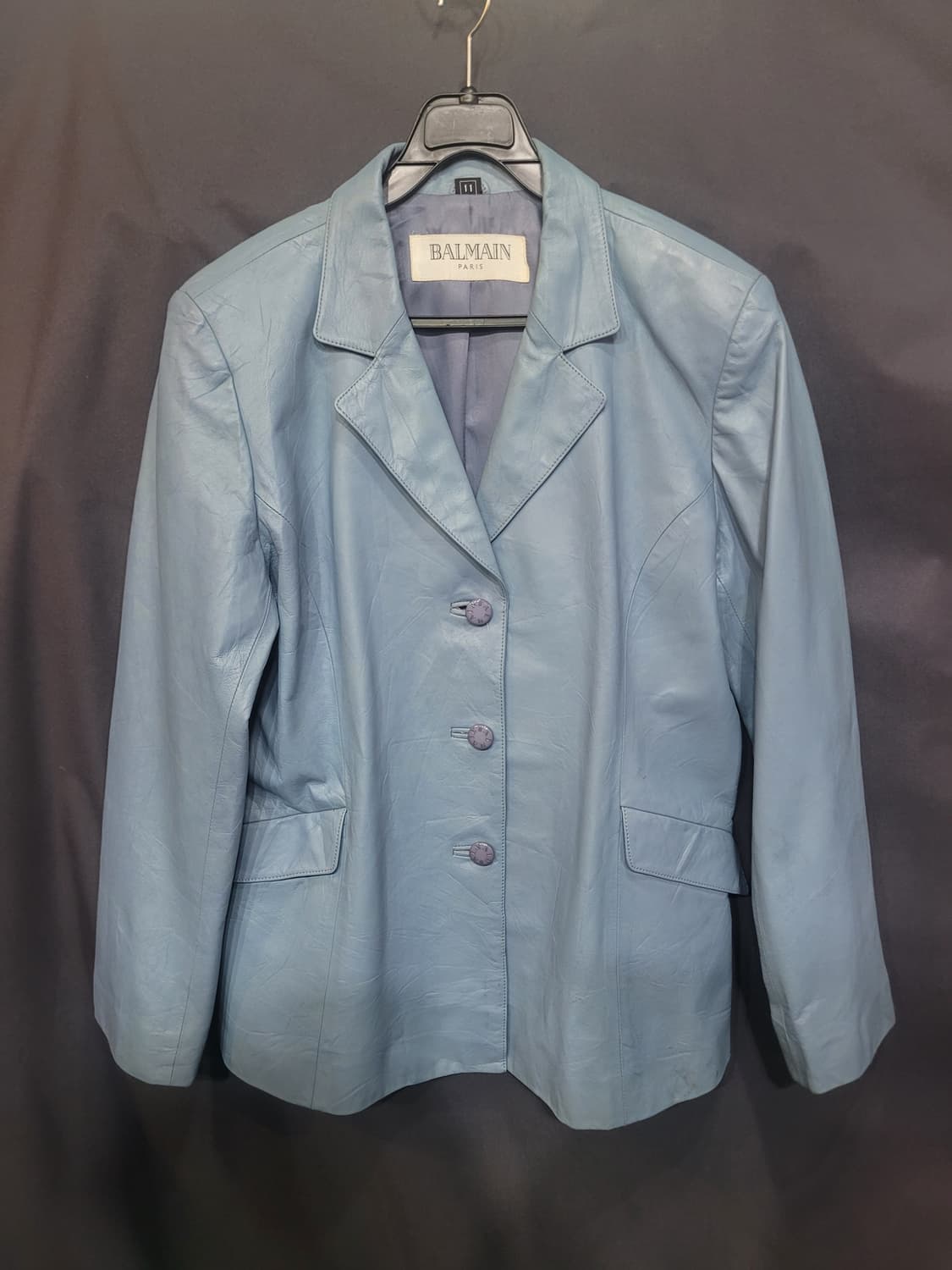 BALMAIN 발망 빈티지 레더 블레이저 상품이미지8