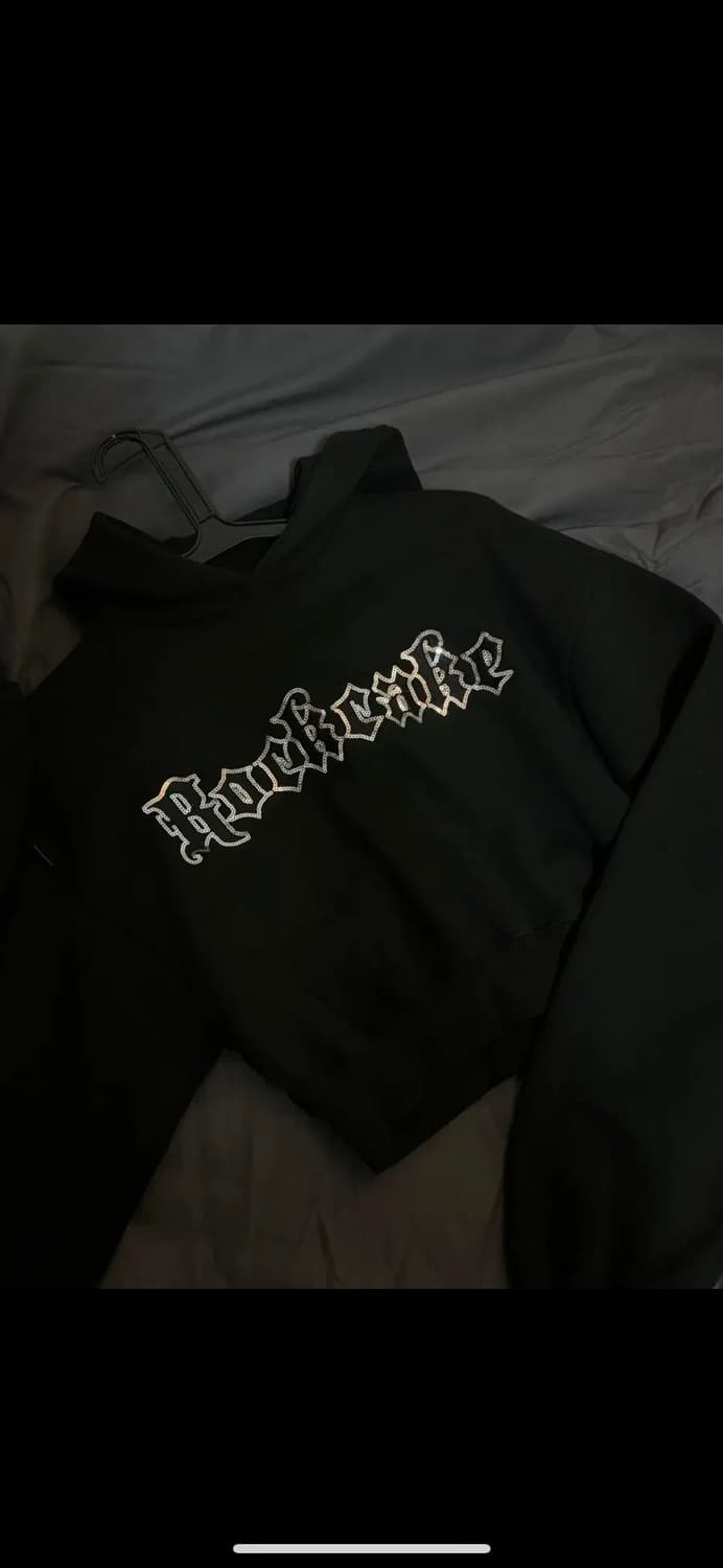 락케이크 스팽글 크롭 후드티 상품이미지1