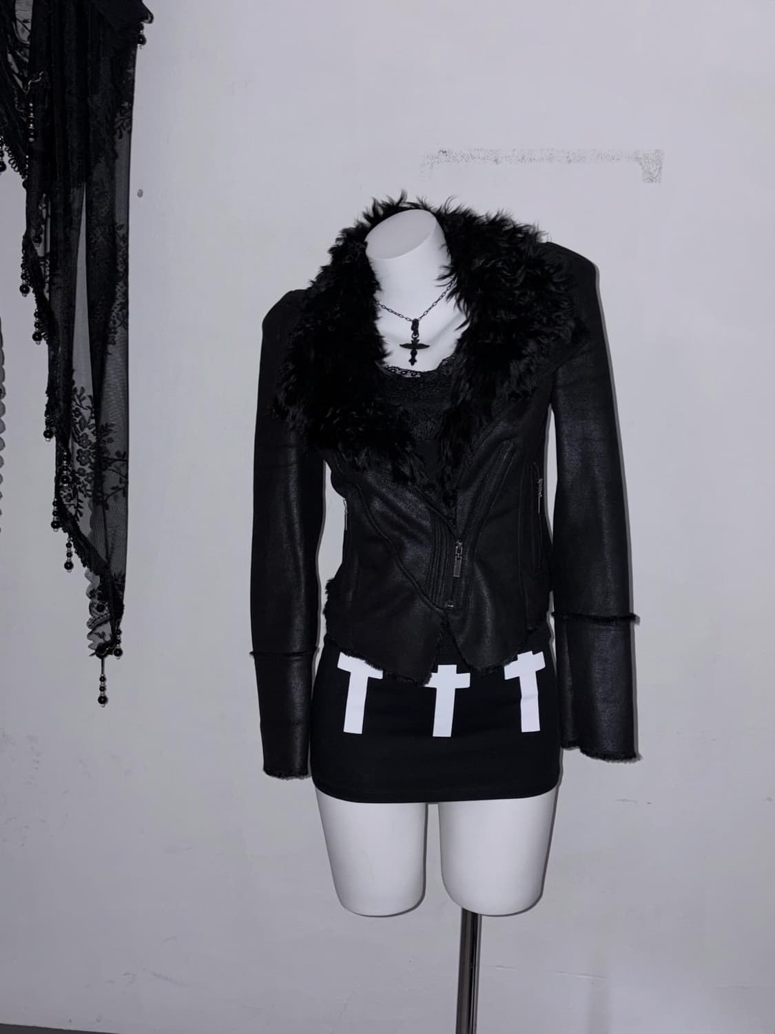 00s Dark archive item 양가죽 퍼 무스탕 패딩대용 상품이미지3