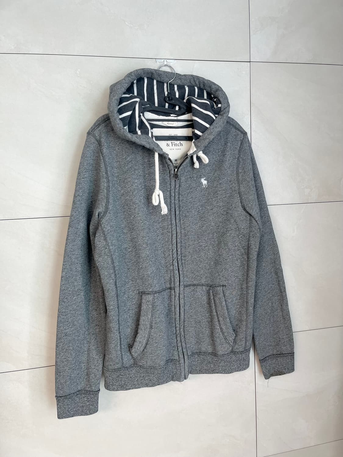 아베크롬비 화이트 순록 후드집업 그레이 (M)  상품이미지2