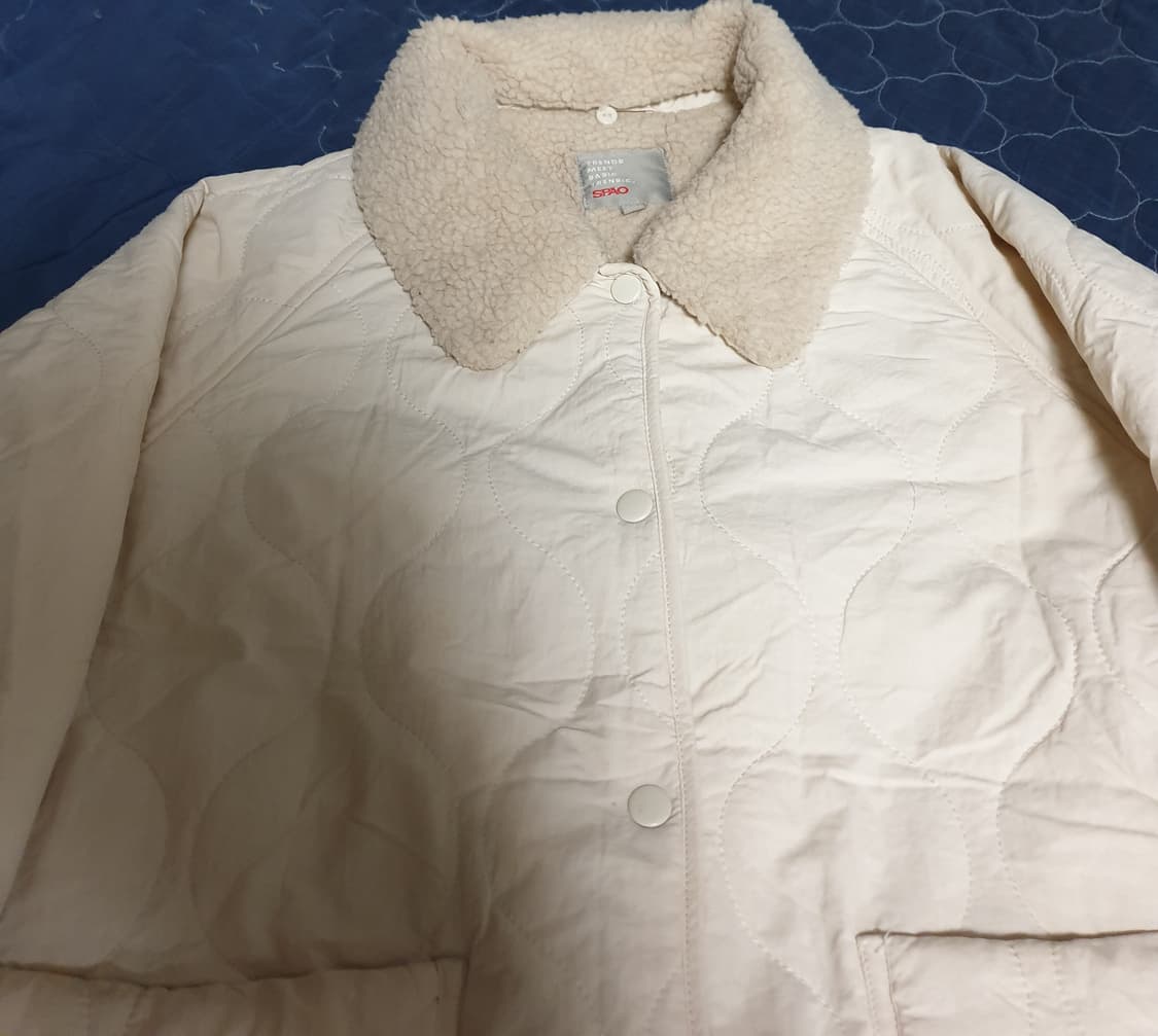 스파오 카라 양털 자켓 아이보리 (L) 상품이미지2