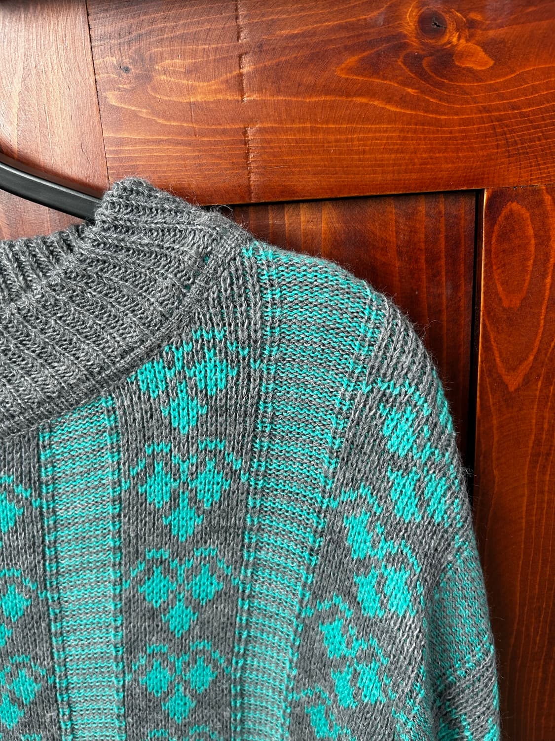 그레이 민트 오버핏 니트  상품이미지4