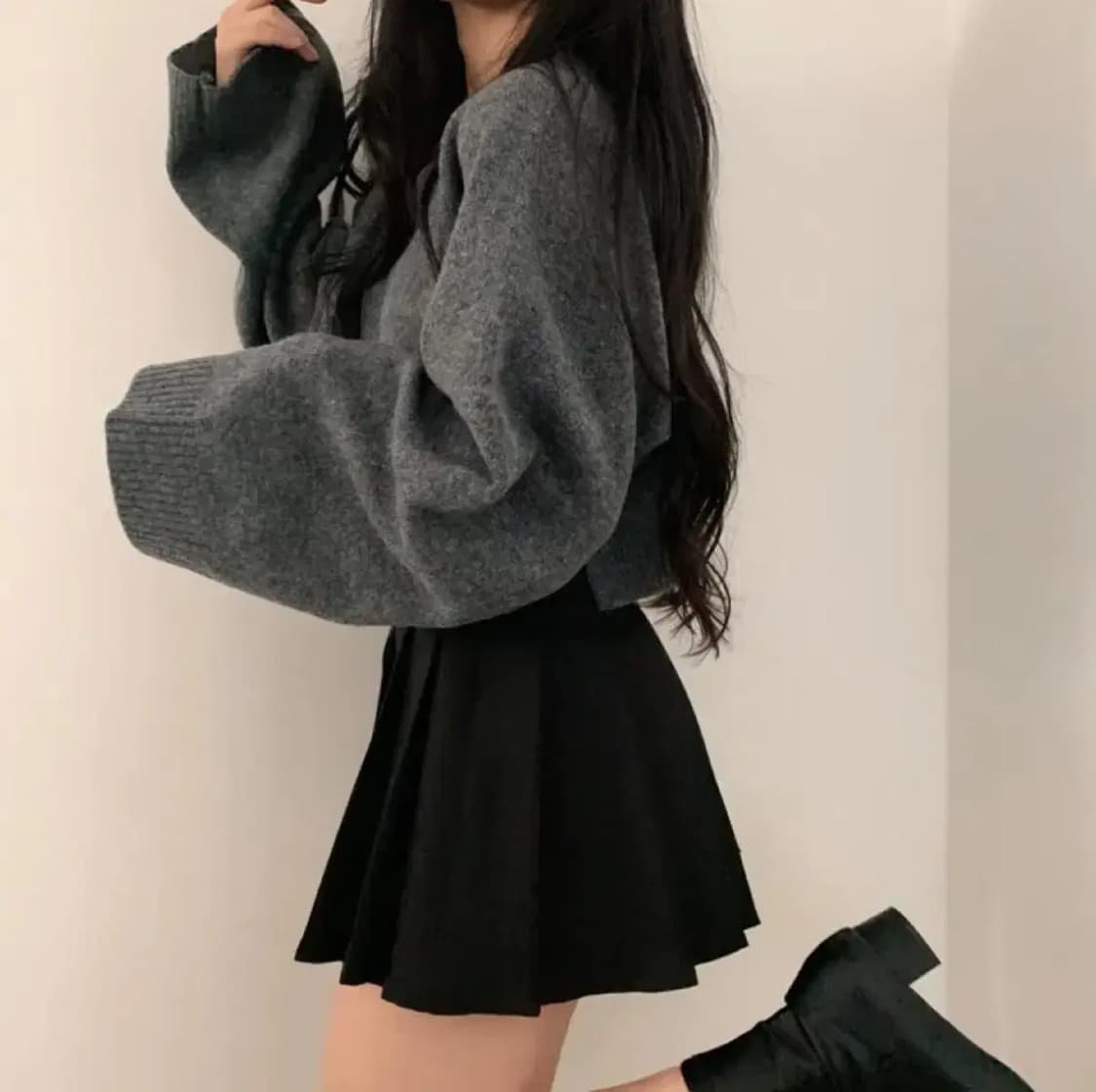 루즈핏 니트 크롭 상품이미지2