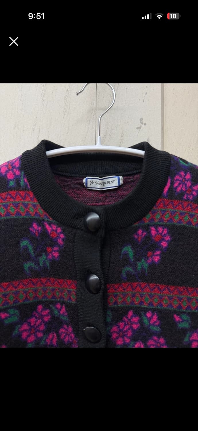 빈티지 Yves Saint Laurent 꽃무늬 가디건 44추천 상품이미지2