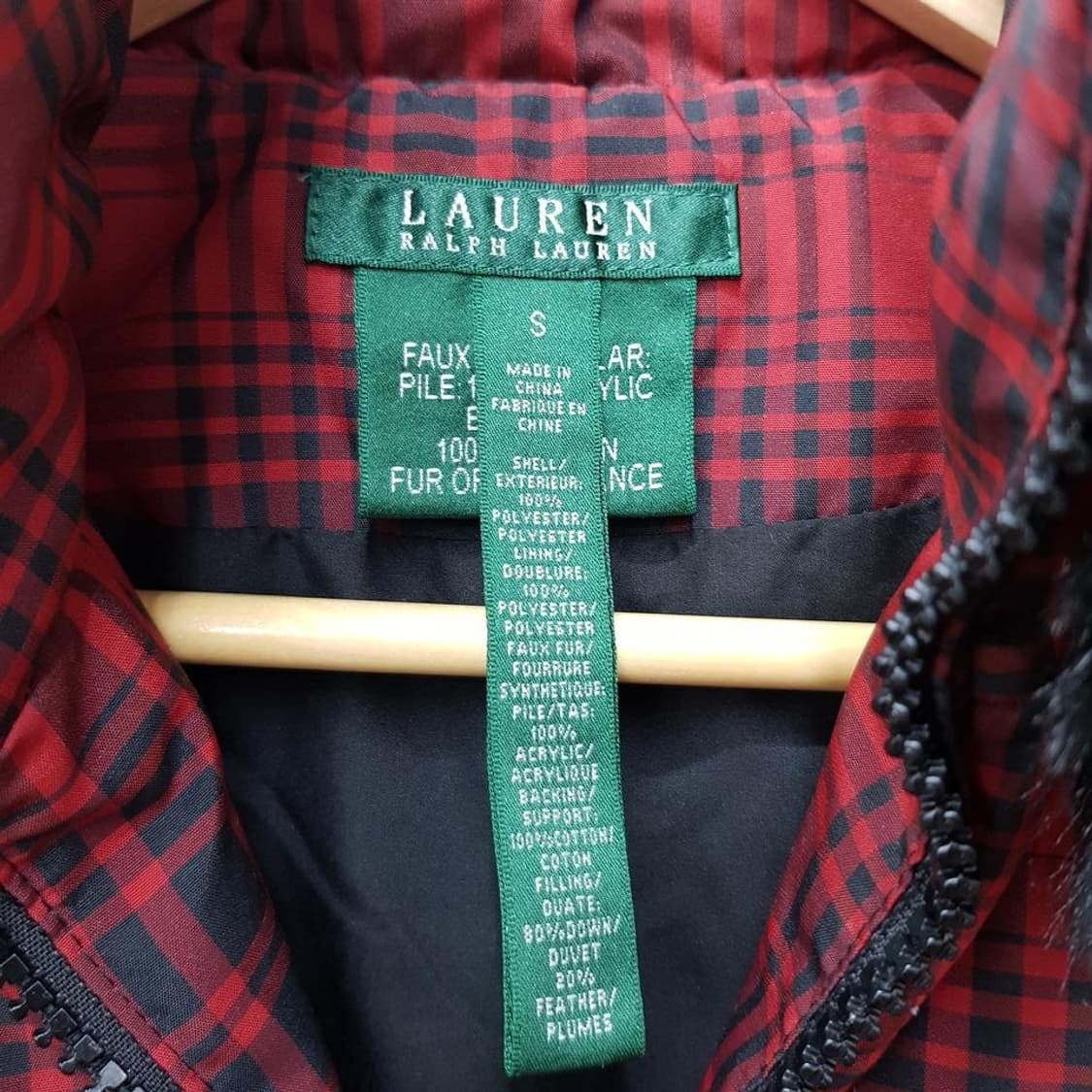 로렌 랄프로렌 체크 패딩 베스트 S사이즈  상품이미지3