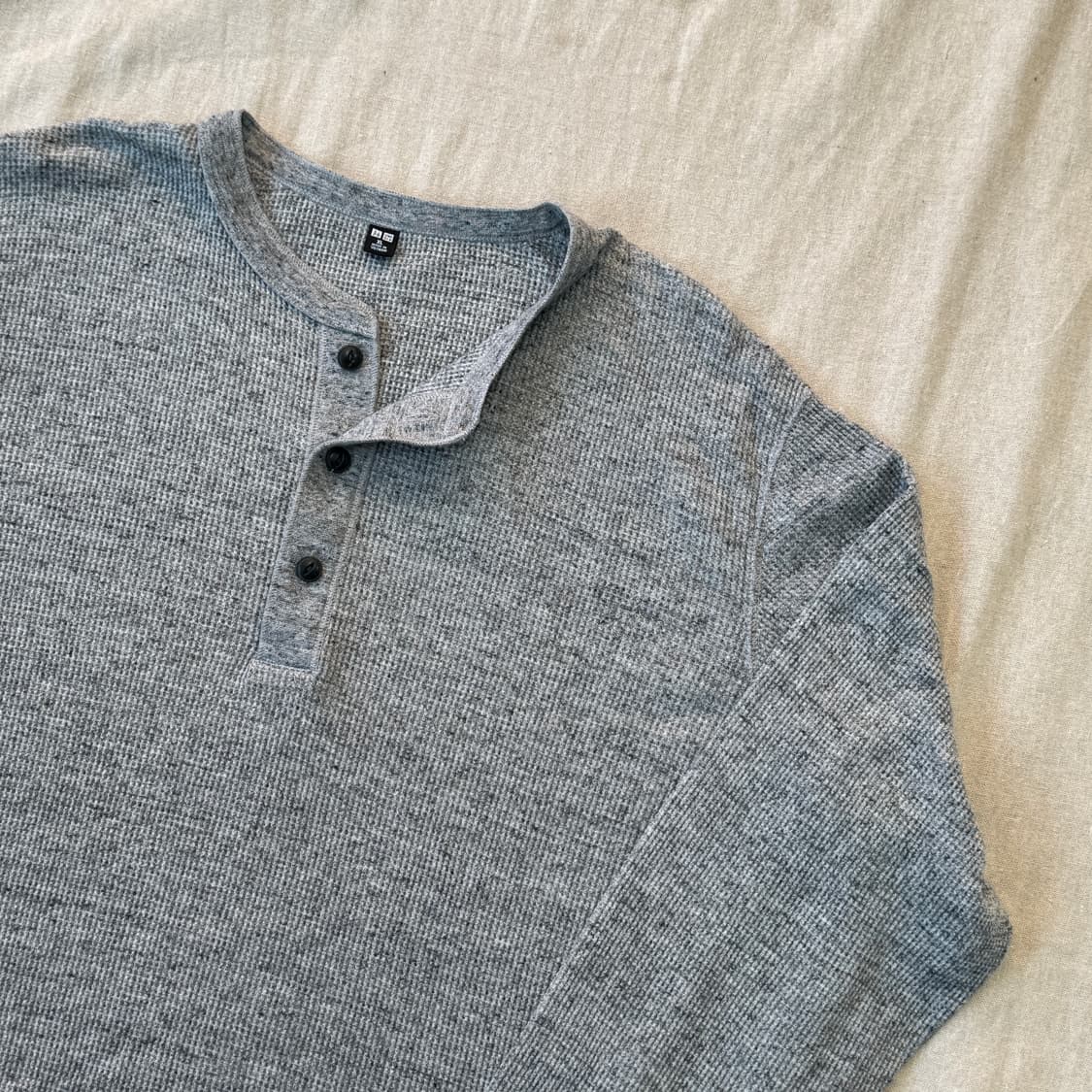 유니클로 와플 헨리넥 롱슬리브 XL 상품이미지2