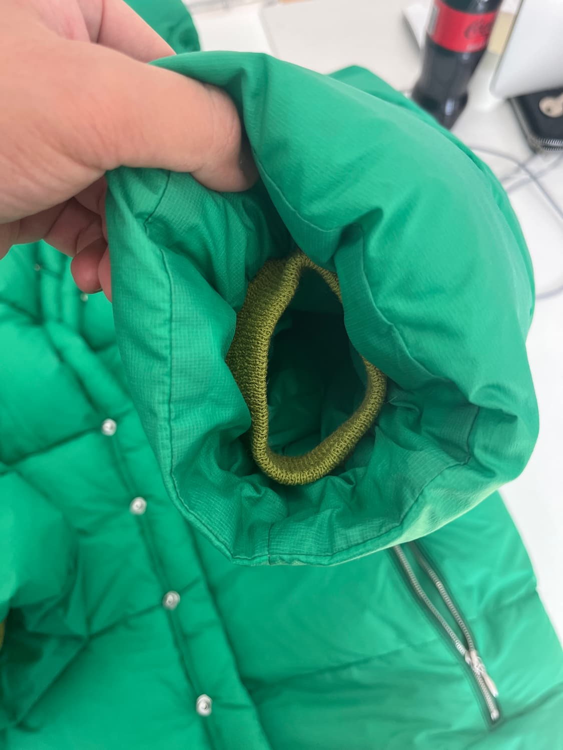 캡틴선샤인 몽블랑 다운재킷 38사이즈 그린 상품이미지2