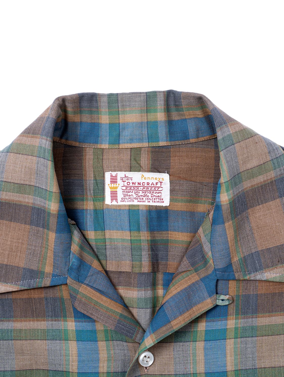 70s Towncraft Loop Collar Check Shirt  상품이미지2