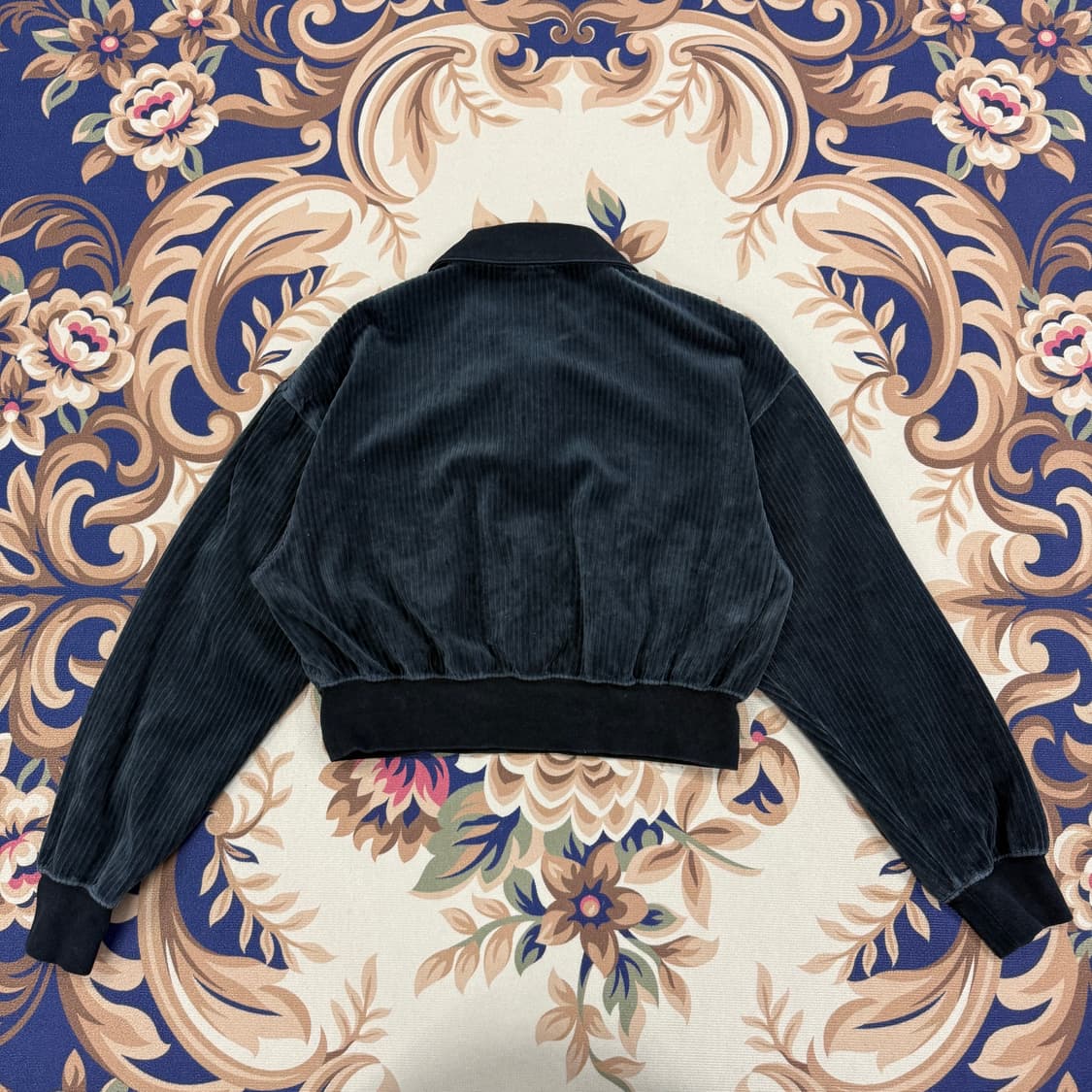 (우먼즈S)나이키  NSW 벨루어 쿼터집업티셔츠(블랙) 상품이미지5