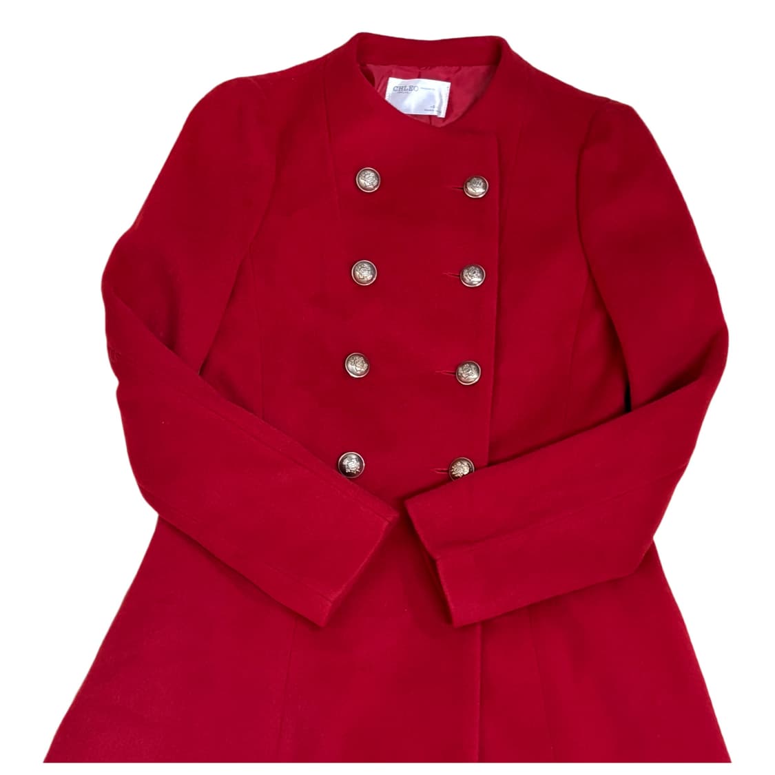 빈티지 클래식 레드 골드 더블 버튼 코트 상품이미지4