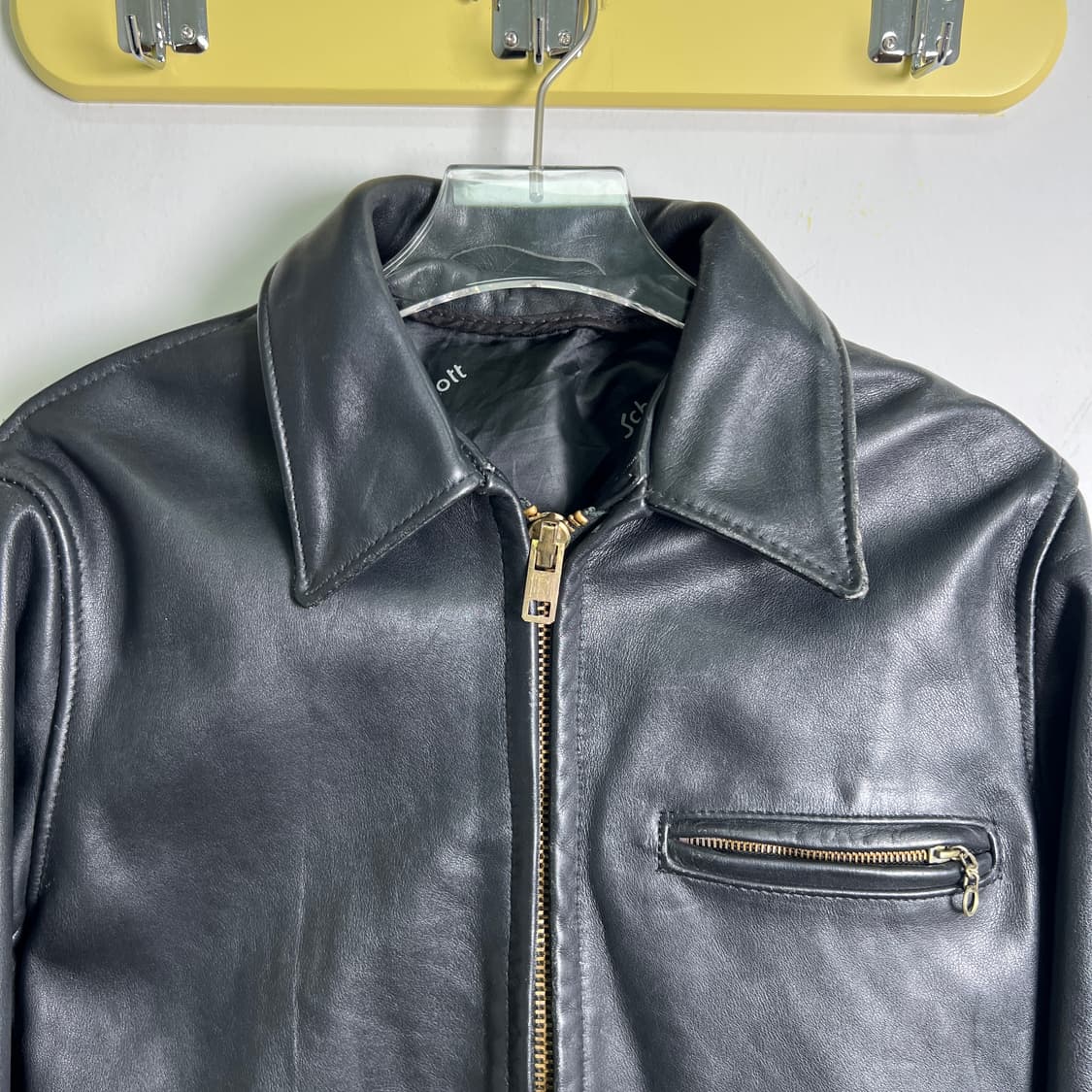 Schott 쇼트 블랙 AT 101 레더 자켓 34 상품이미지3