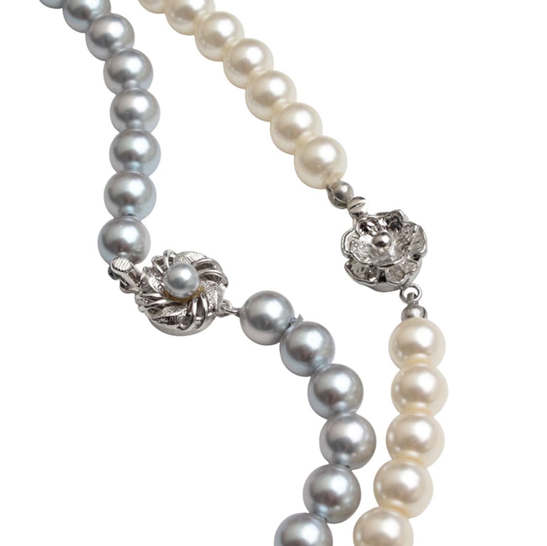 아이보리/그레이 진주목걸이 2종 세트 상품이미지5
