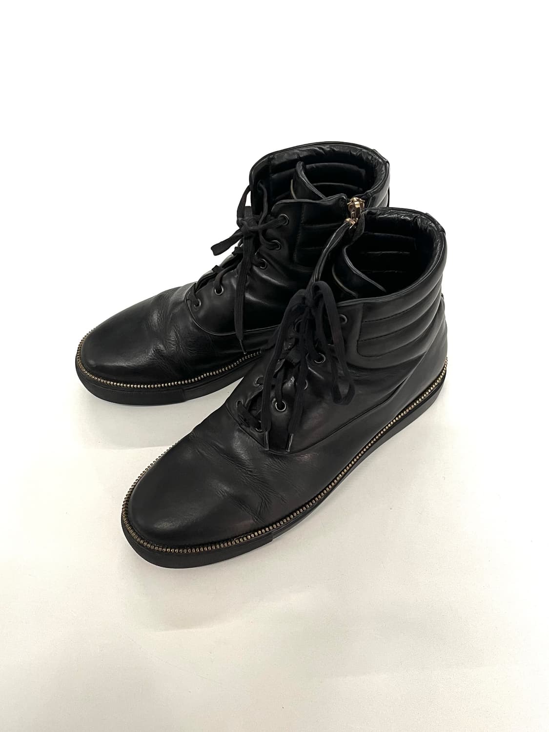 알렉산더 맥퀸 지퍼 레더 하이탑 스니커즈 상품이미지3