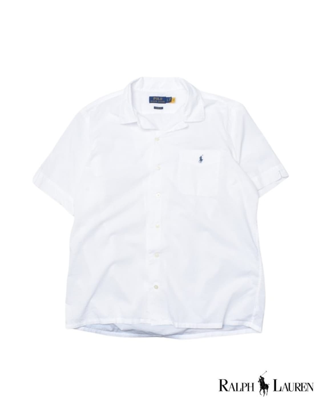 폴로 랄프로렌 큐알 오픈카라 화이트 반팔 셔츠 L M0006 상품이미지2