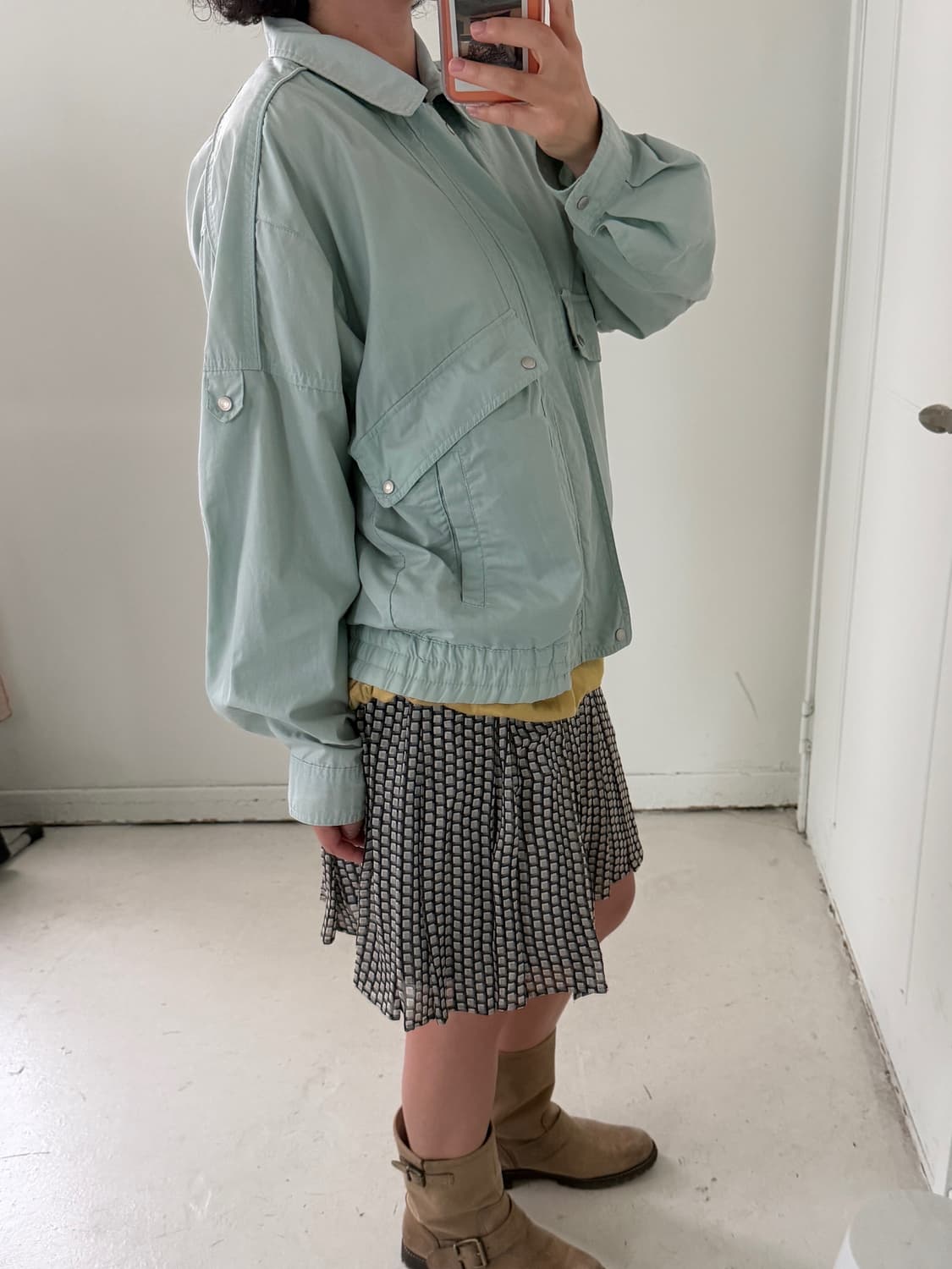 일본빈티지 민트초코 봄버자켓  상품이미지5