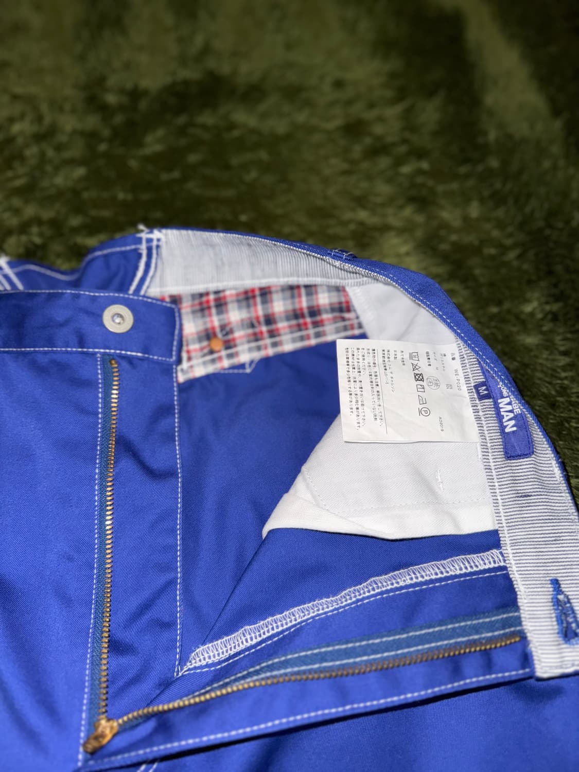 [M] 준야와타나베 꼼데가르송 19FW 신치백 디테일 코튼 팬츠 블루 상품이미지3