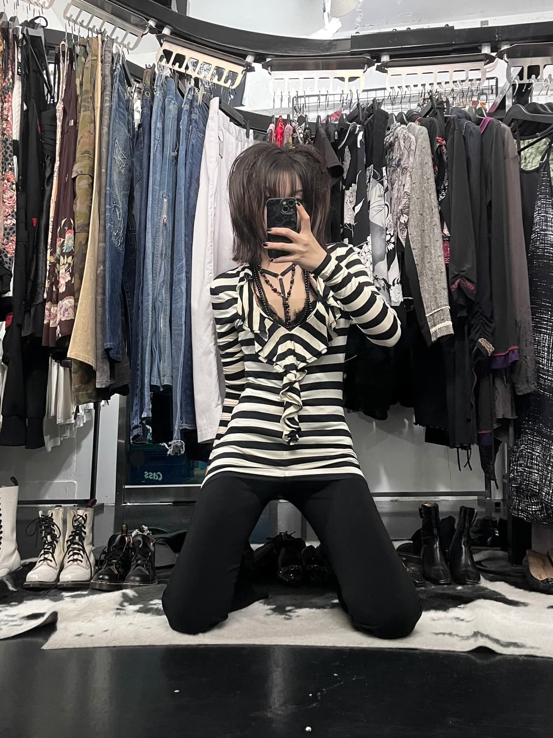 폴로 랄프로렌 스트라이프 프릴 롱슬리브 상품이미지1