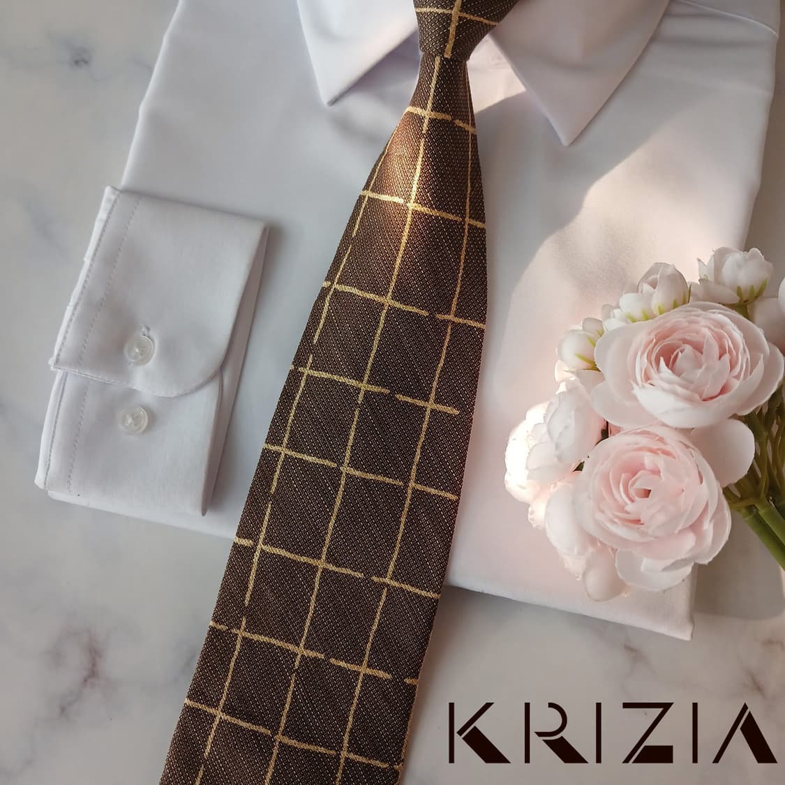 크리지아 실크 혼방 윈도우 체크 넥타이 9.3cm A+등급 A19117
 상품이미지1