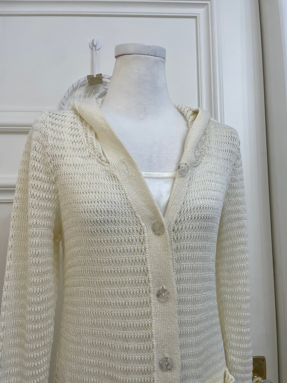 ivory crochet hoodie opc cardigan&satin 상품이미지6