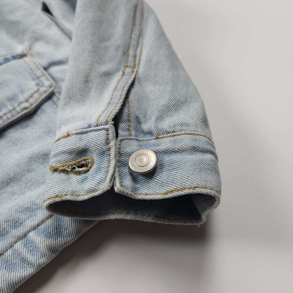 예스아이씨 아웃포켓 코듀로이 카라 데님 트러커 자켓 (M) 상품이미지4