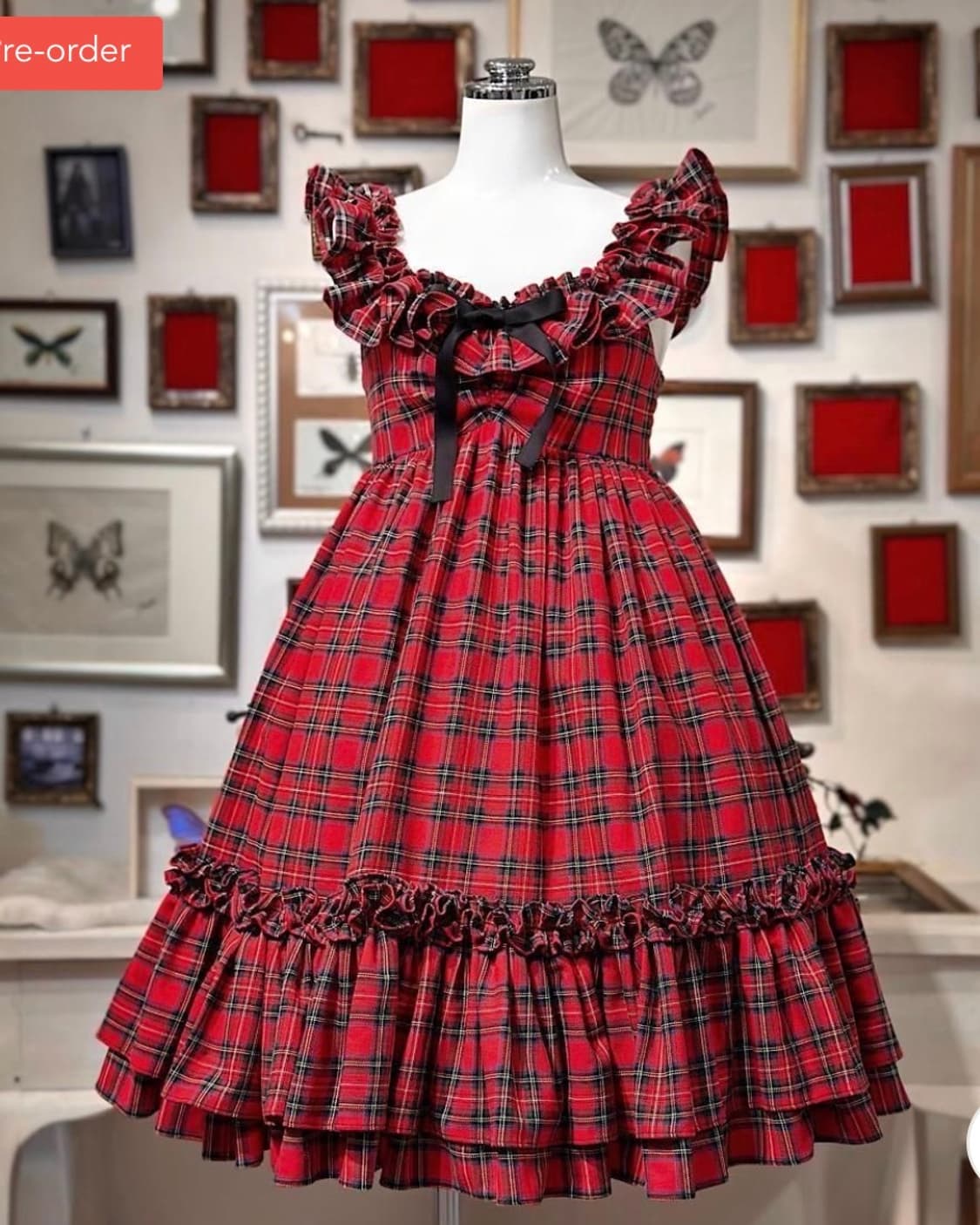 Na+H Red Check Babydoll JSK 상품이미지1