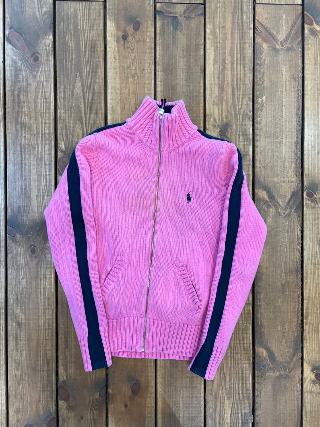 폴로 핑크 트랙 니트집업 상품이미지5