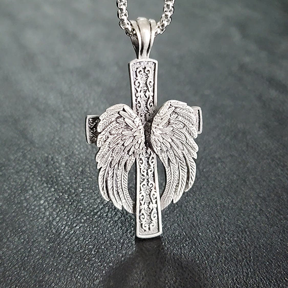 가브리엘 주석 천주교 기독교 펜던트 클래식 고딕 천사 날개 남자 목걸이 상품이미지7