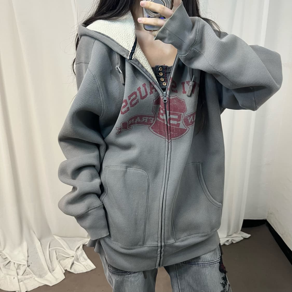 Levi’s waffle cotton zip-up hoodie  상품이미지3