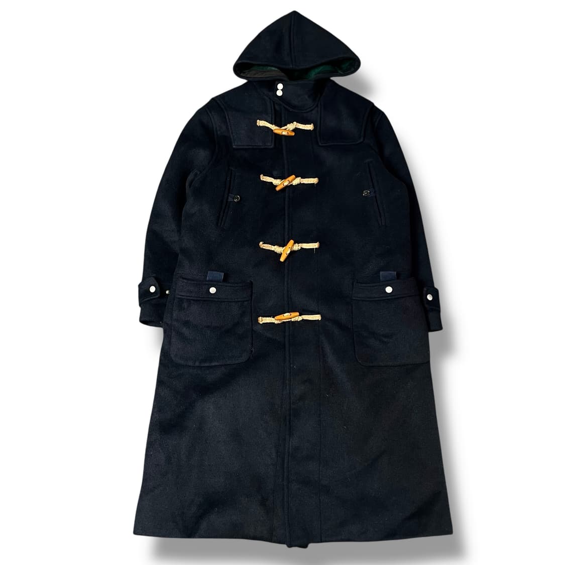 라퍼지스토어 네이비 후드 체크 더플코트 M 상품이미지1