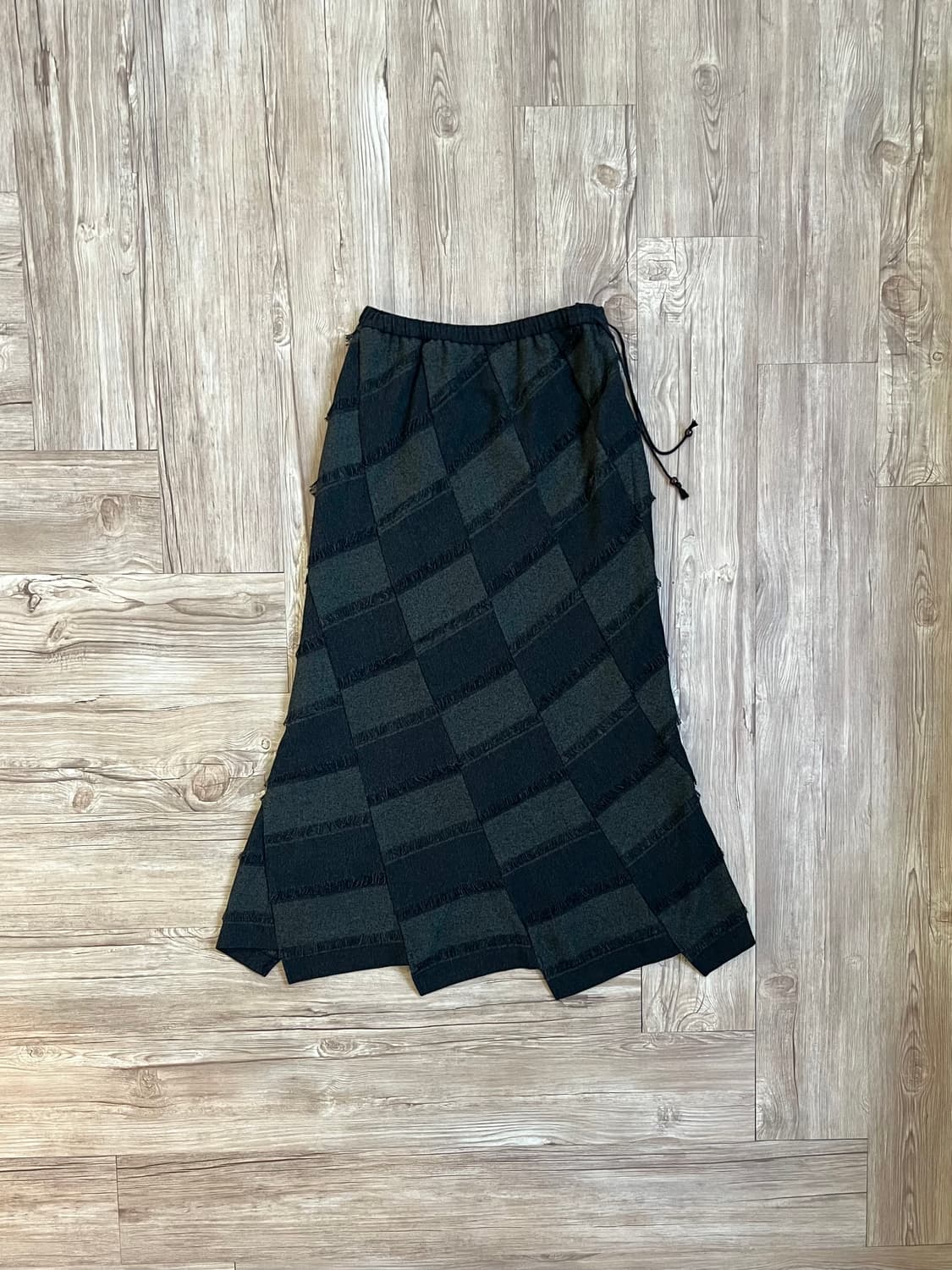 japan vtg 아가일 프릴 롱스커트 상품이미지1